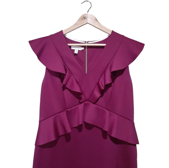 Ted Baker London Women's Alair Ruffle  Peplum Bodycon Dress Pink Size 5 (US 12) - Picture 8 of 10